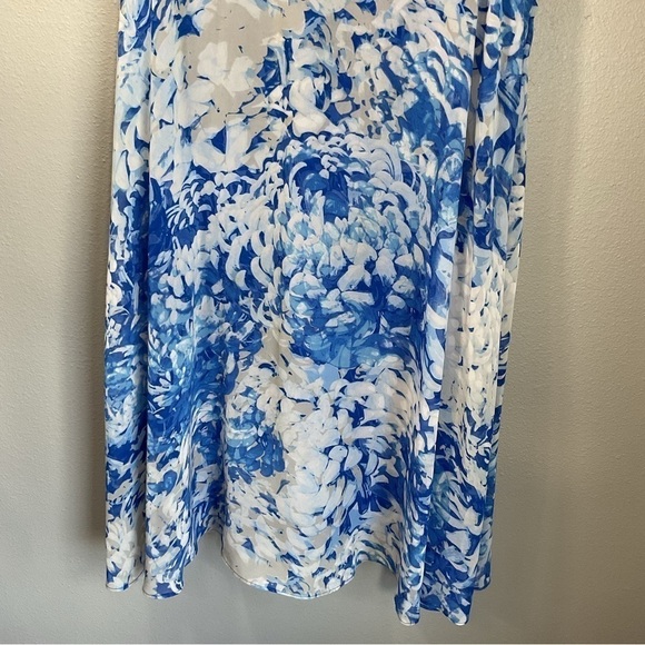 Eliza J blue floral sleeveless flyaway back dress size 10 D136 - Picture 4 of 13